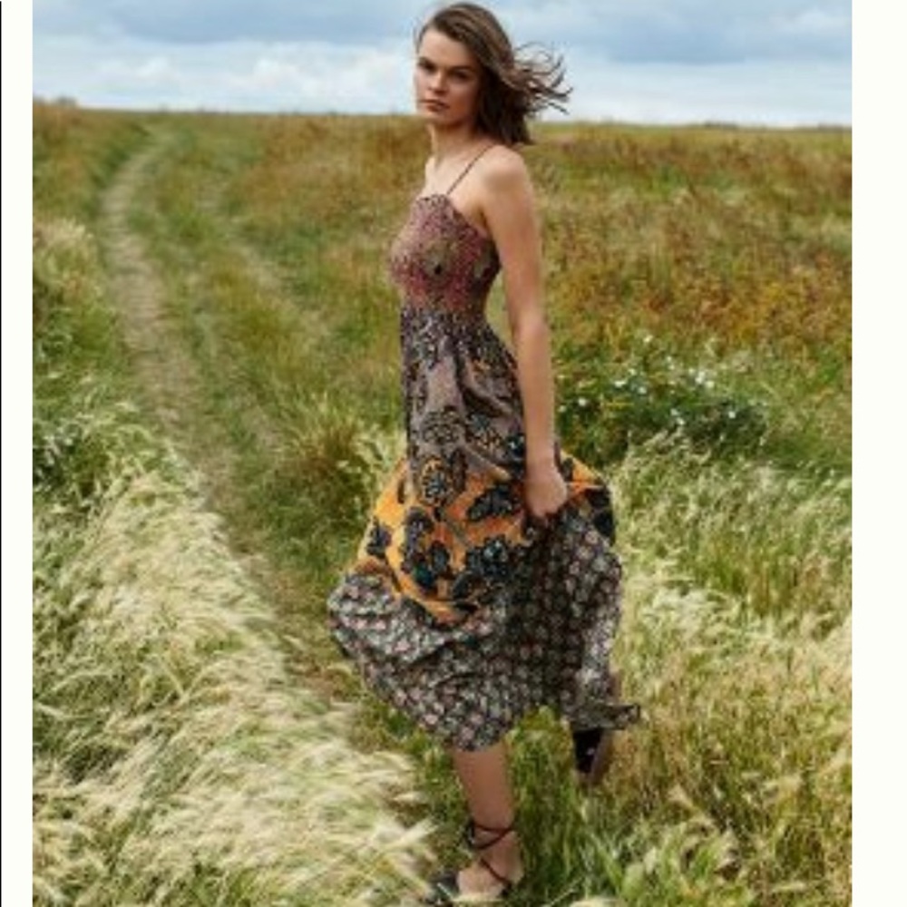 Anthropologie Jamila Smocked Maxi Dress - M